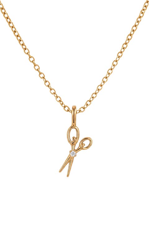 Scissors Pendant Chain Necklace