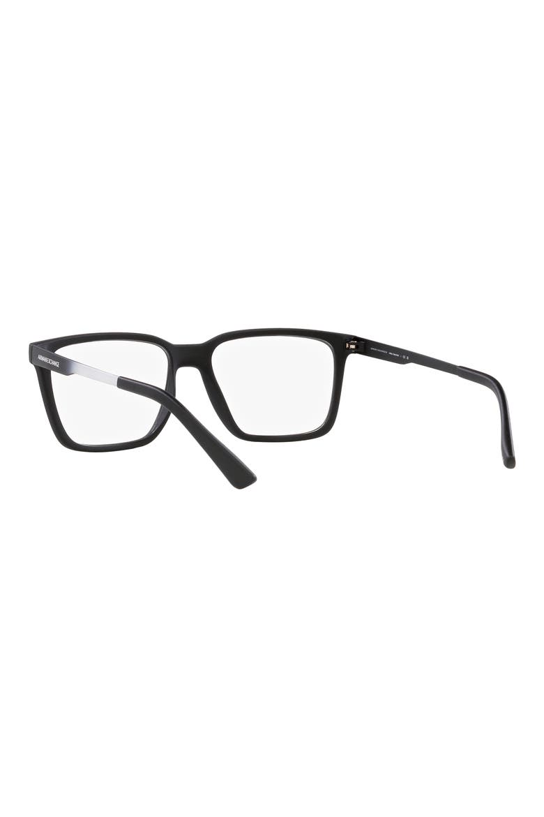 55mm Rectangular Optical Glasses, Alternate, color, MATTE BLACK