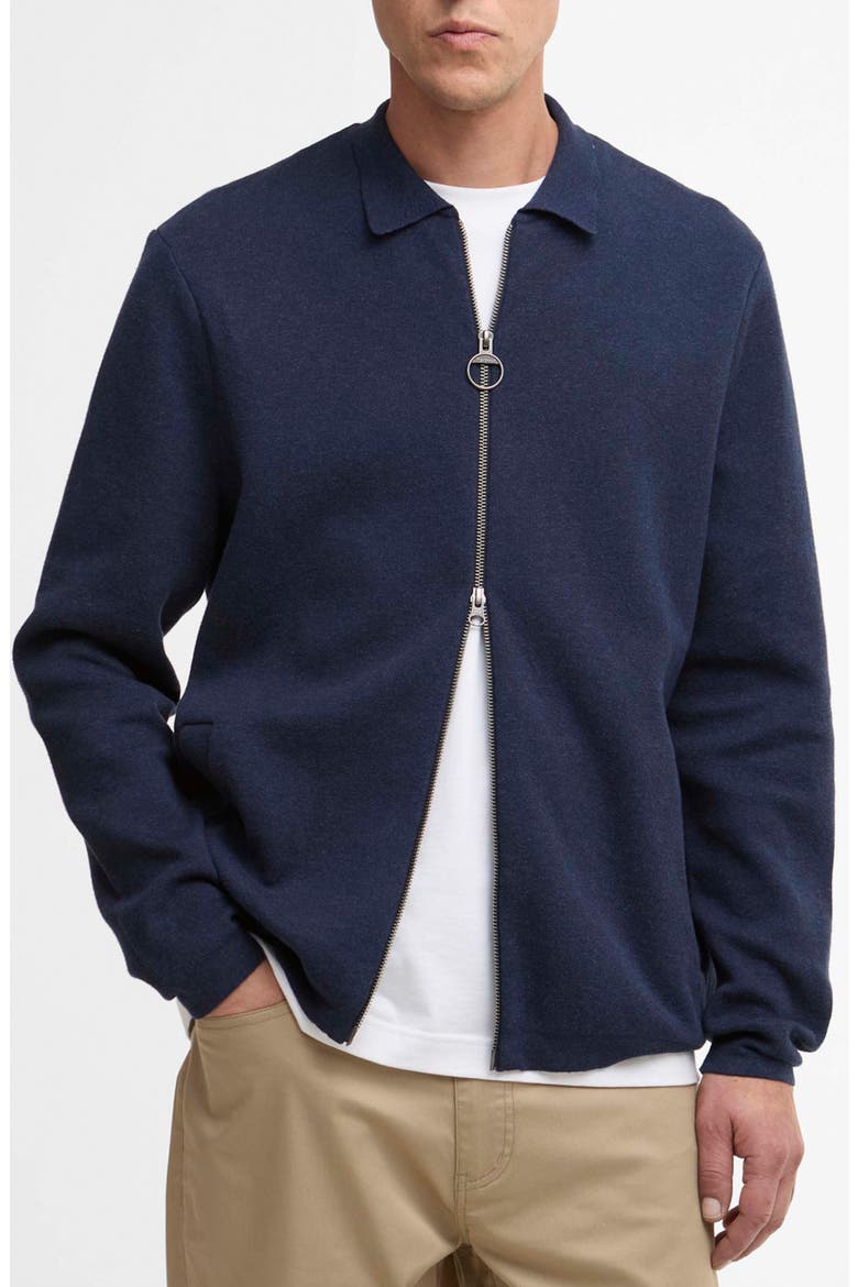 Crowcombe Cotton Zip Cardigan, Main, color, NAVY
