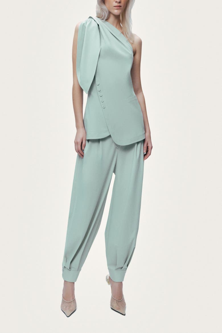 Draped Harem Trousers, Alternate, color, Mint Green