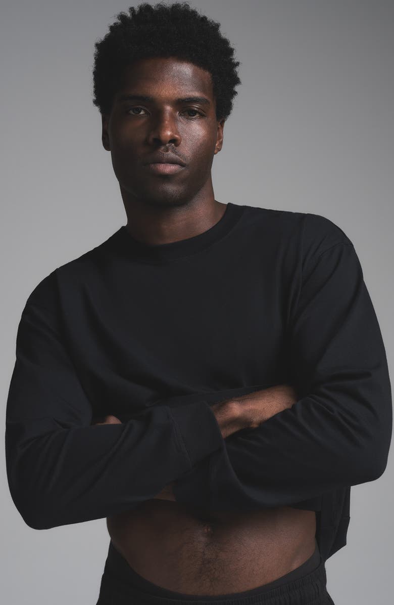 SKIMS Relaxed Fit Long Sleeve T-Shirt, Alternate, color, Obsidian