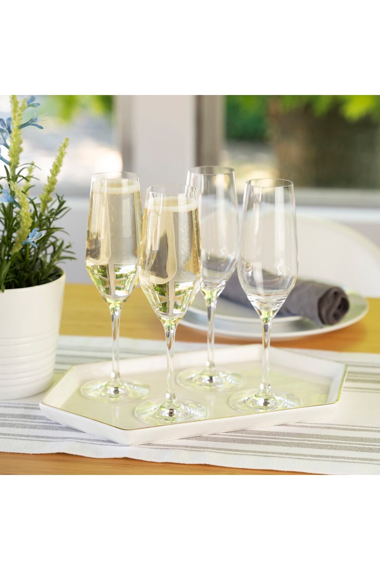 Style Champagne Flute Glass Set of 4, Alternate, color, Clear