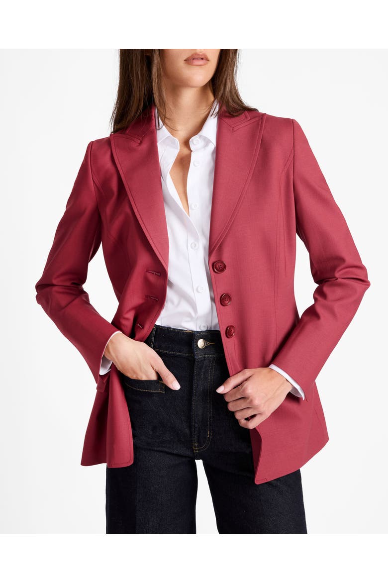 Freya Three Button Jacket in Stretch Wool, Alternate, color, CRUSHED BERRY