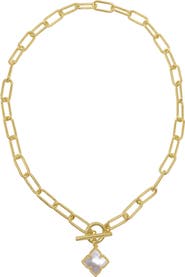 Adornia Flower White Mother of Pearl Pendant Necklace