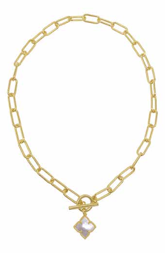 Adornia Flower White Mother of Pearl Pendant Necklace