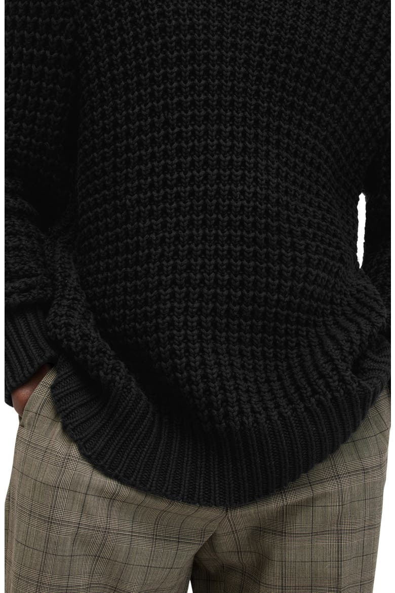 Illund Texture Stitch Sweater, Alternate, color, BLACK