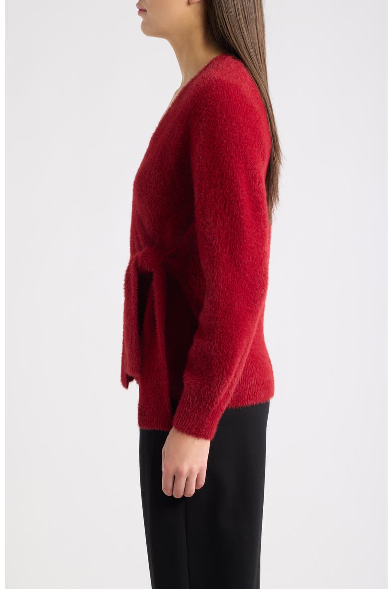 Eyelash Wrap Sweater, Alternate, color, TITIAN RED