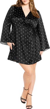 City Chic Nina Dot Wrap Dress