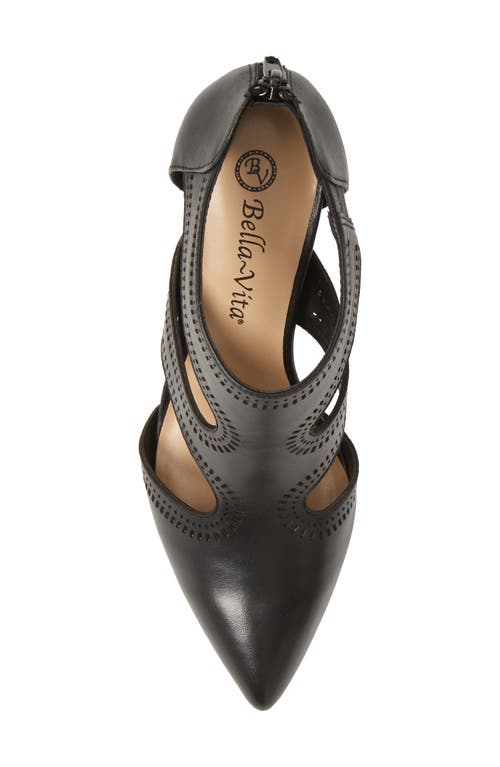 Bella Vita Hope Perforated Cage Pointed Toe Pump In Black