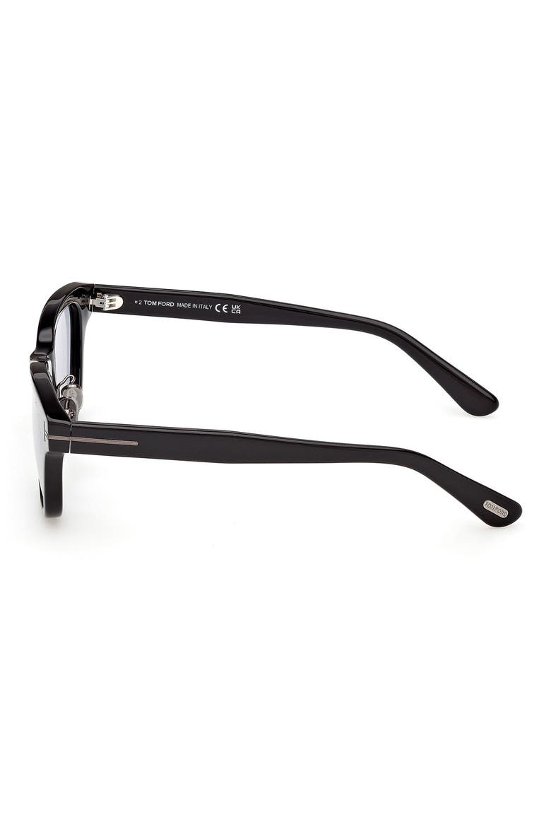 52mm Square Sunglasses, Alternate, color, SHINY BLACK / SMOKE