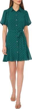 CeCe Puff Sleeve Shirtdress