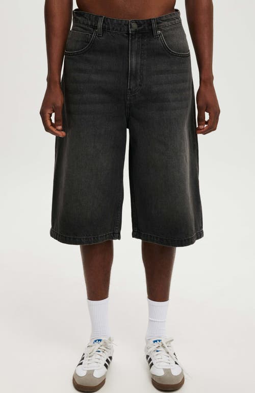 Cotton On Super Baggy Jort In Y2k Washed Black