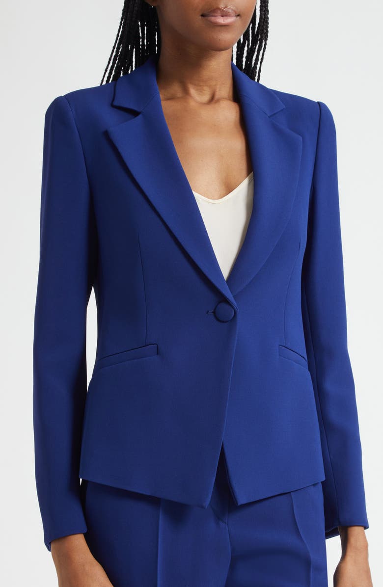 Emporio Armani Essential One-Button Blazer, Alternate, color, Solid Medium Blue