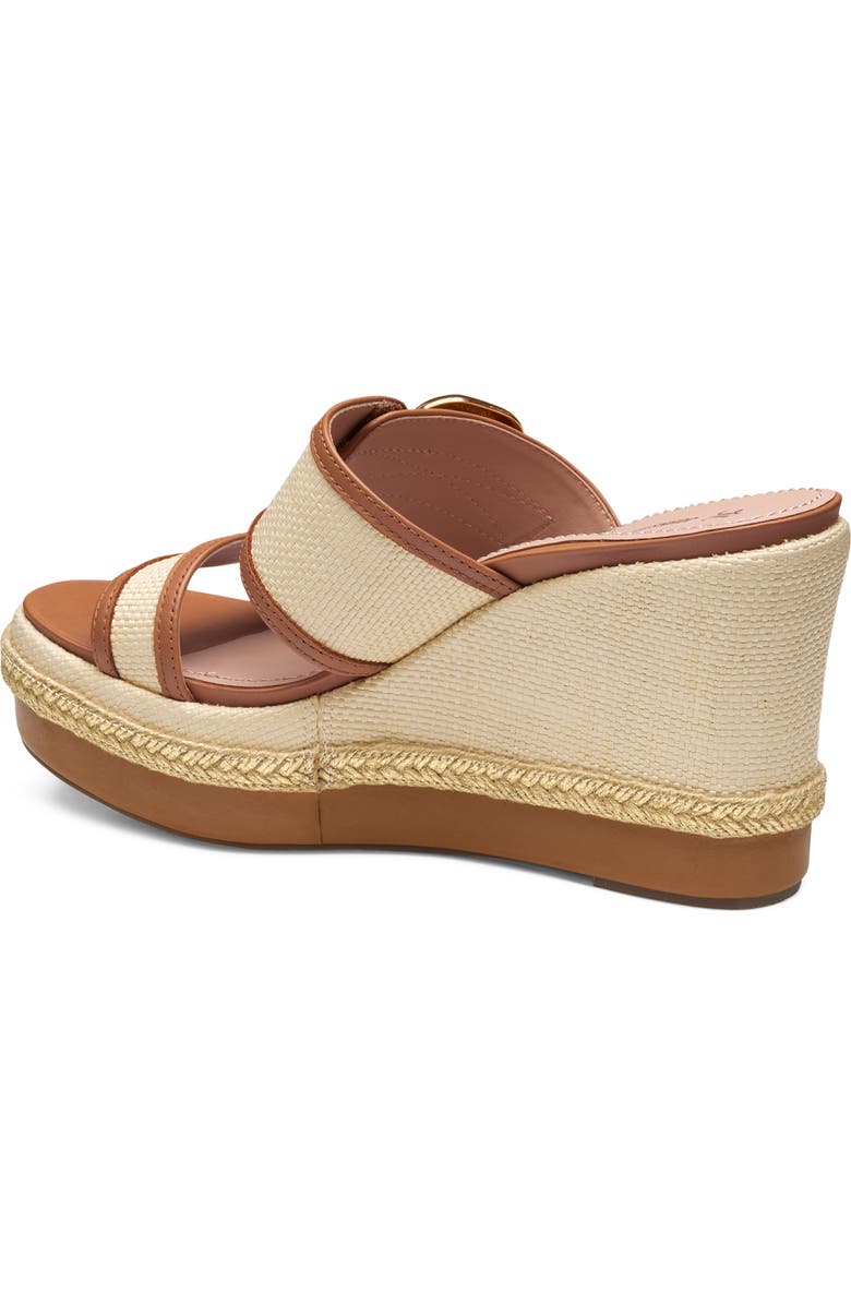 Johnston & Murphy Addison Buckle Platform Wedge Slide Sandal, Alternate, color, Natural Raffia