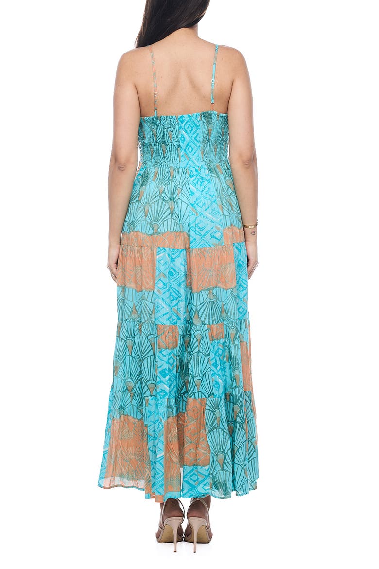 Patchwork Cotton Maxi Sundress, Alternate, color, BROWN