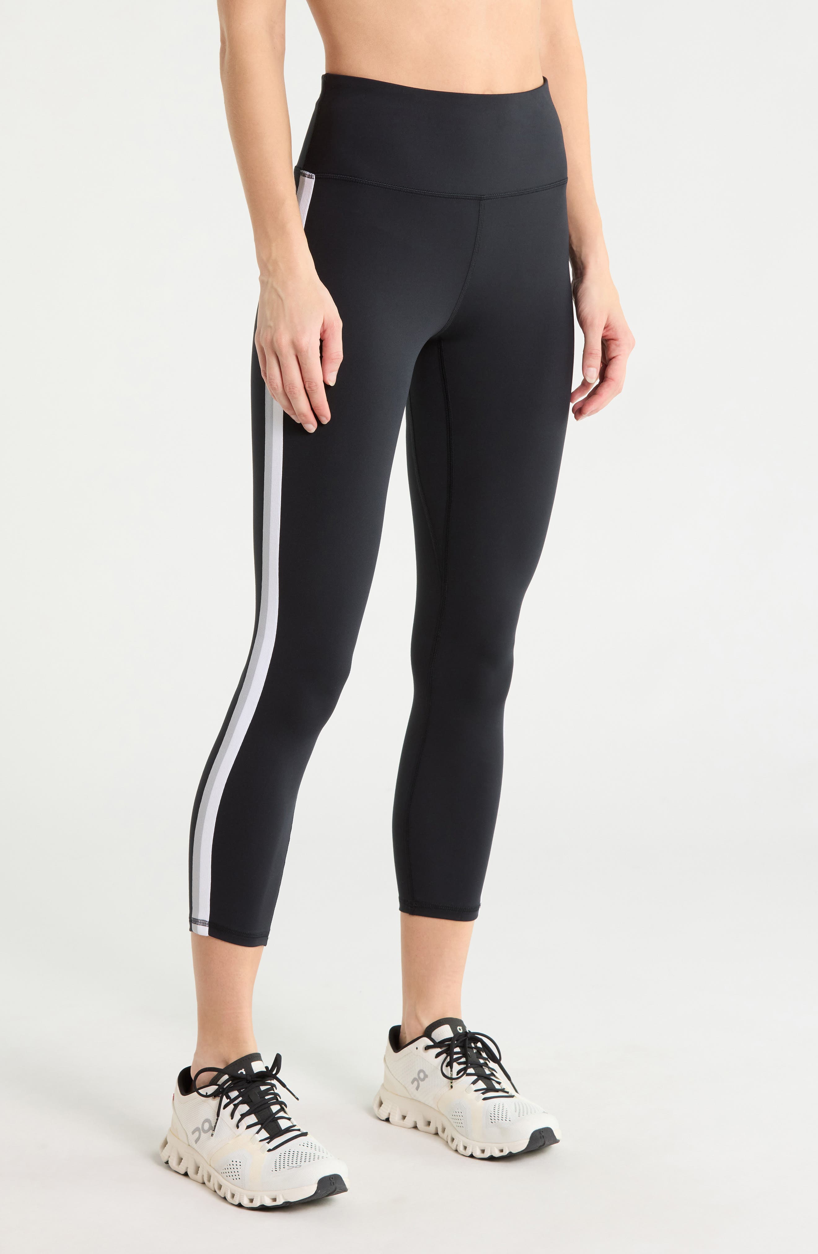 Motion Sport Tape High Waist Ankle Leggings