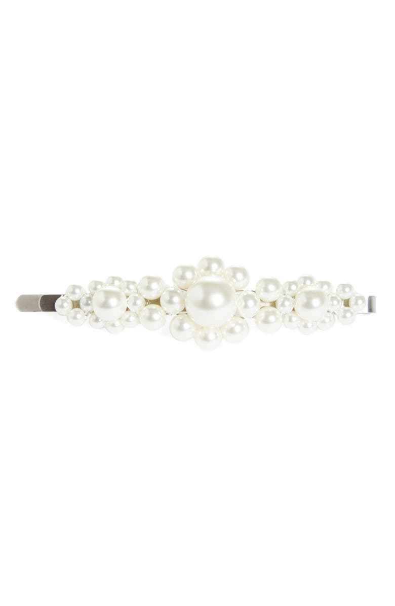 Simone Rocha Large Flower Hair Clip, Main, color, Pearl