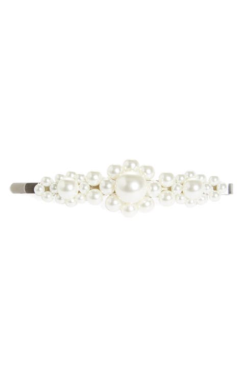 ヘアアクセサリー Mini Flower Hair Clips - Simone Rocha - Pearl - White Simone Rocha - Pearl Mini Flower Hair Clip – Frances May