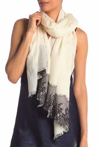 Wool Silk Blend Lace Scarf