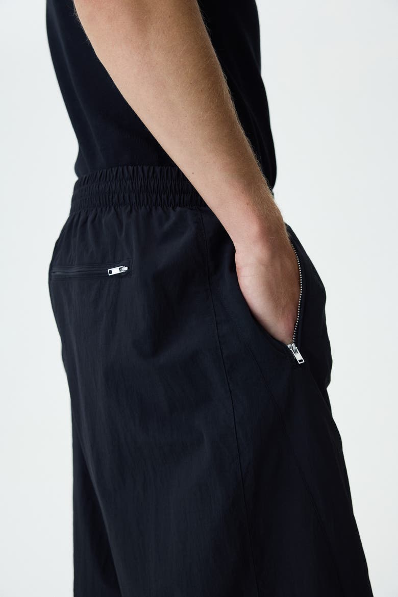 Loose-fit Nylon Track Pants, Alternate, color, Black