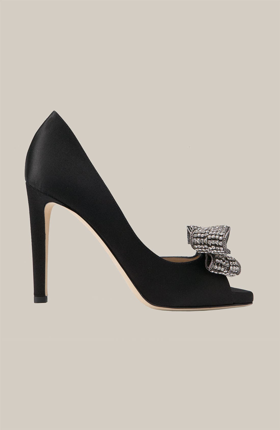 Jewelry Couture Bow d'Orsay Pump, Alternate, color, BLACK/ GOLD CRYSTAL