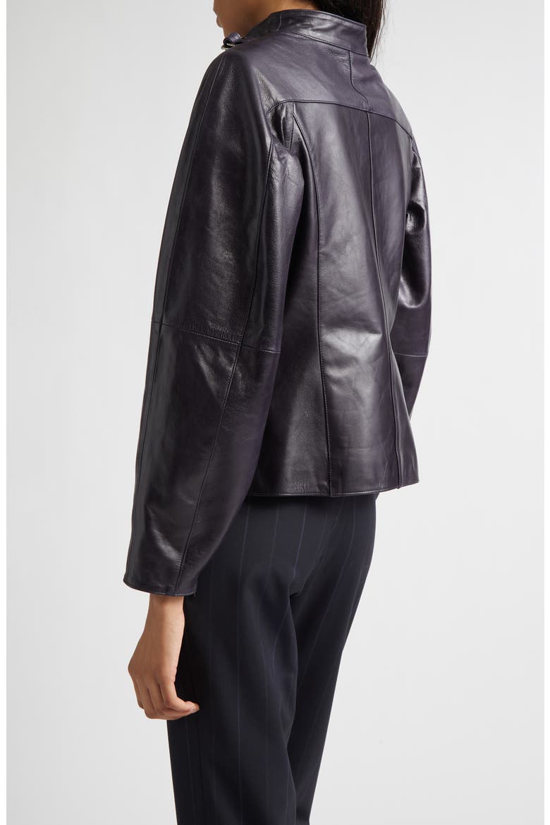 Plomy Leather Crossover Jacket, Alternate, color, GREY