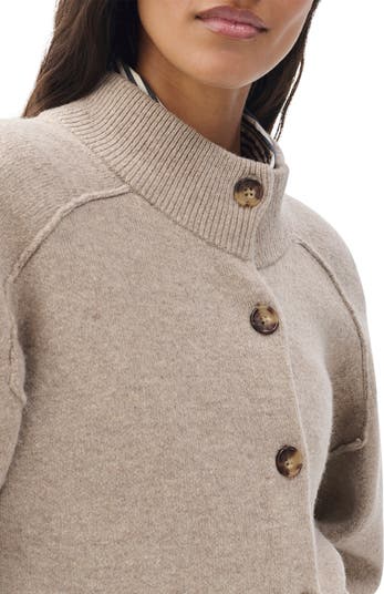 Bridget Mock Neck Wool Blend Cardigan