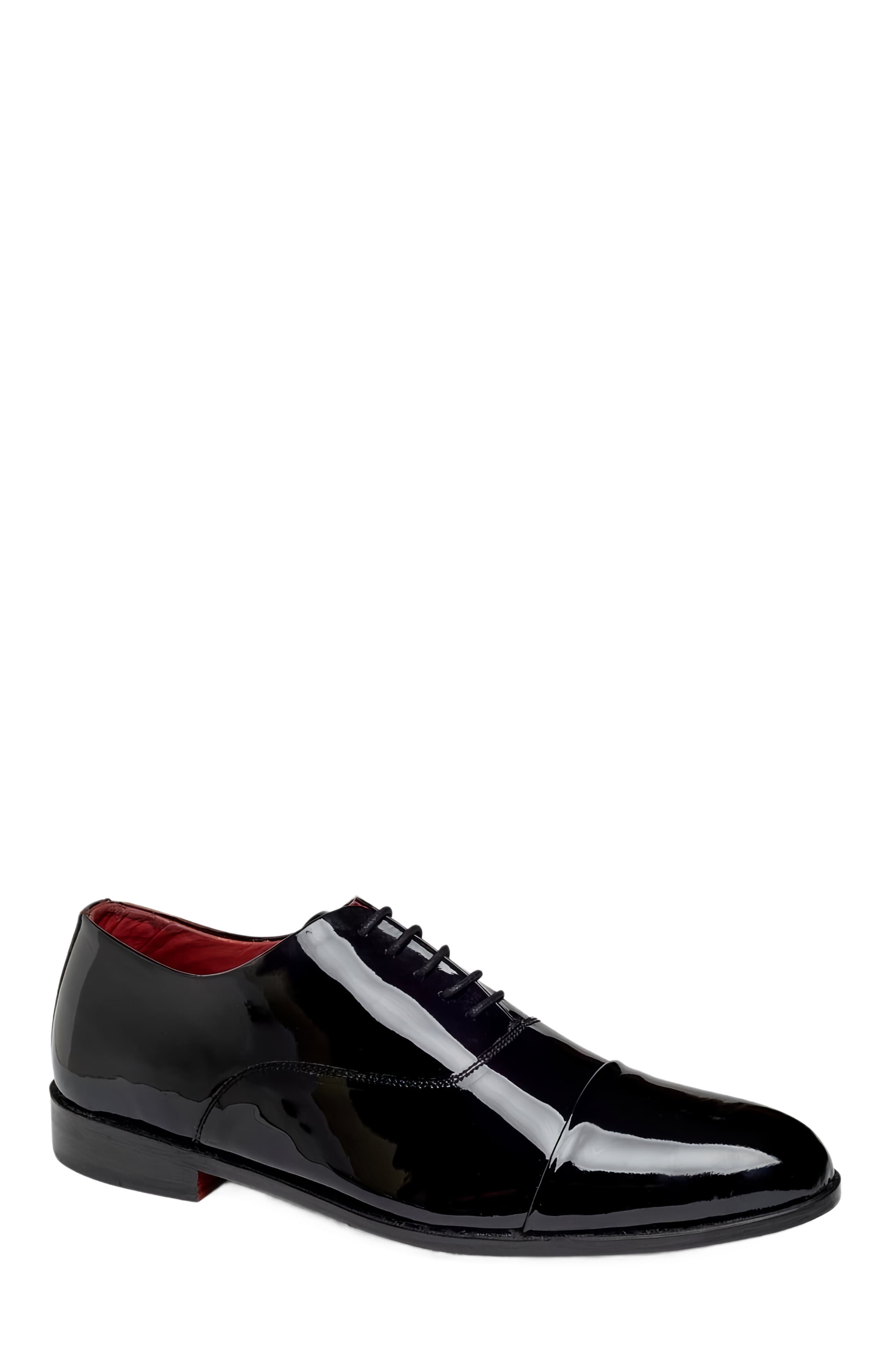 CARLOS SANTANA Tuxedos Patent Cap-toe Oxford, Alternate, color, Black Patent