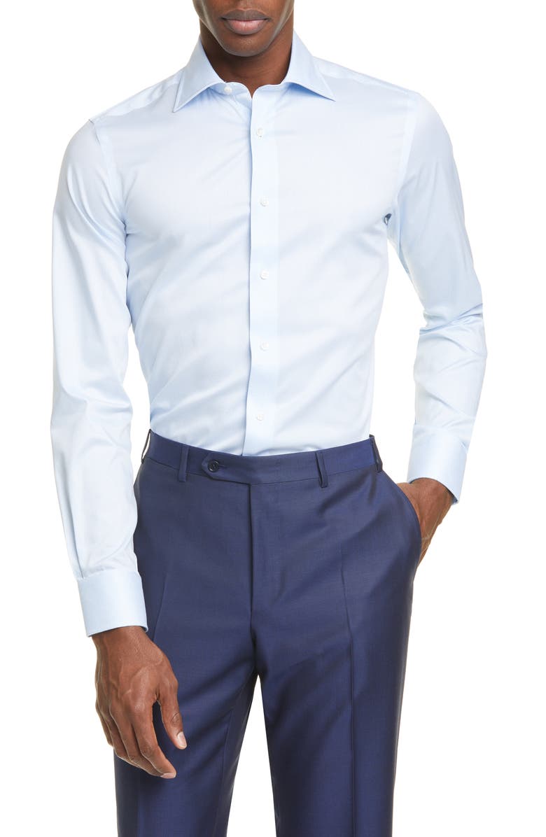 Canali Regular Fit Geometric Dress Shirt, Main, color, 