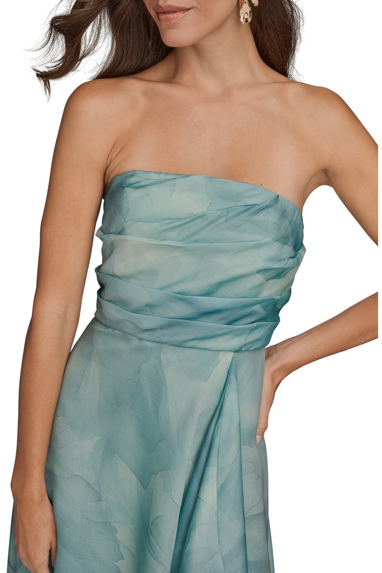 Abstract Floral Strapless Gown, Alternate, color, SEA MIST MULTI
