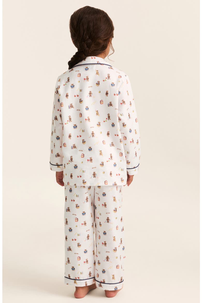 Contrast Piping Cotton Blend Pajamas, Alternate, color, MEDIUM BROWN