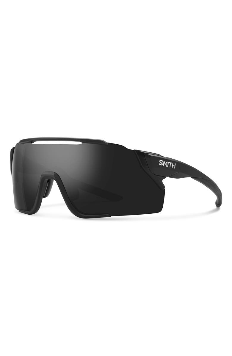 Smith Attack 130mm ChromaPop<sup>™</sup> Shield Sunglasses, Alternate, color, Matte Black/ Black/ Amber
