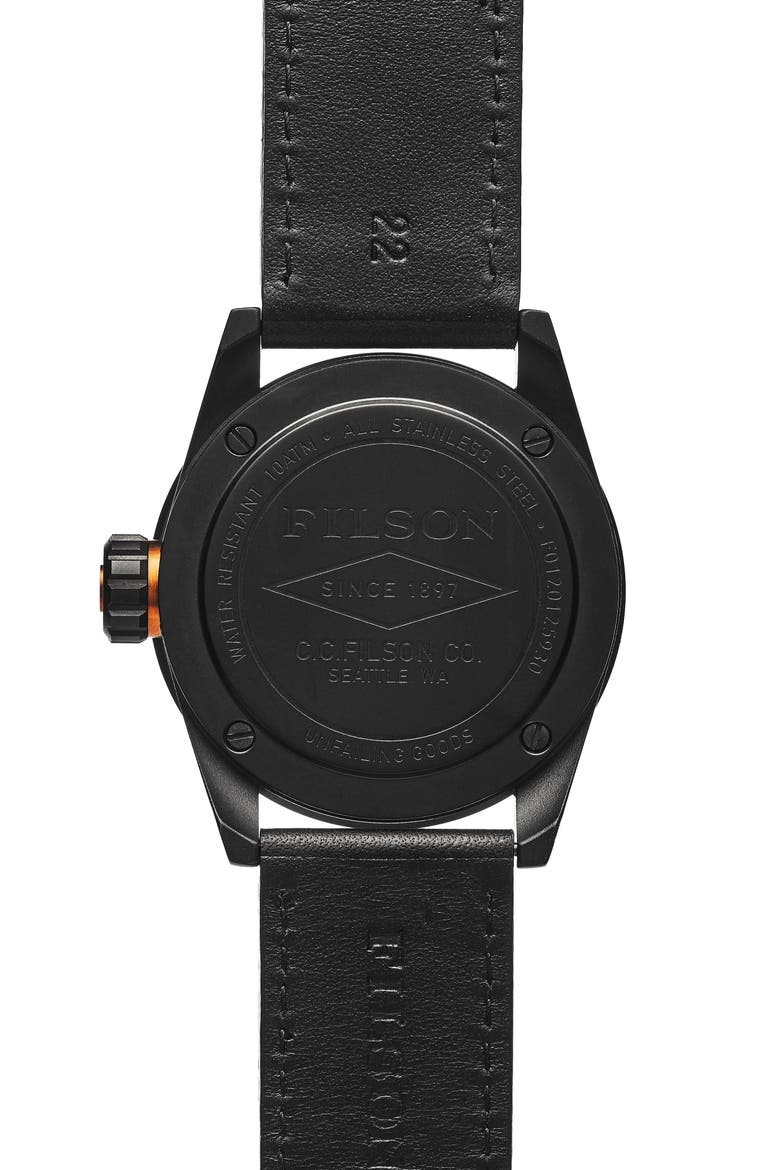 Field Leather Strap Watch, 41mm, Alternate, color, BLACK LEATHER STRAP