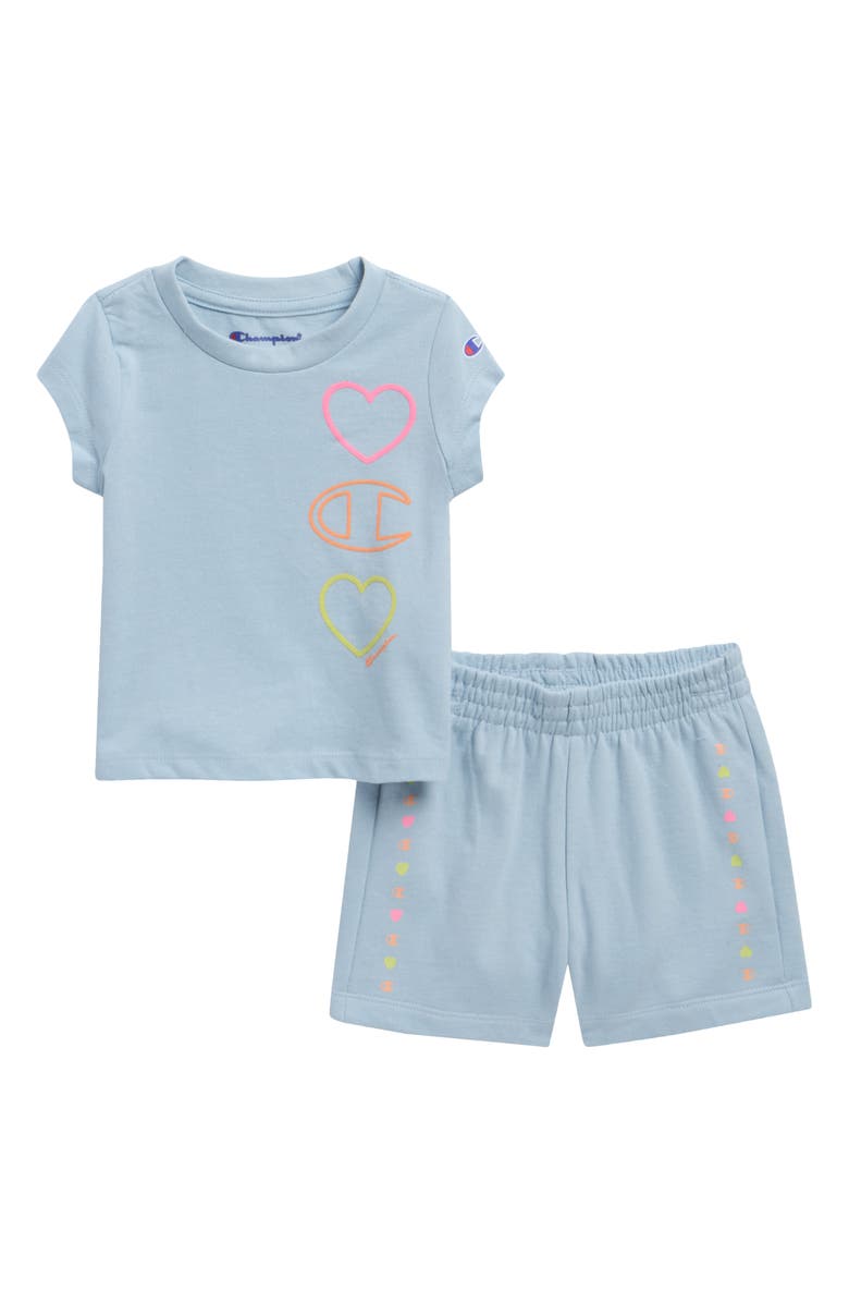 Champion Cotton Blend T-Shirt & Shorts Set, Main, color, Skyway