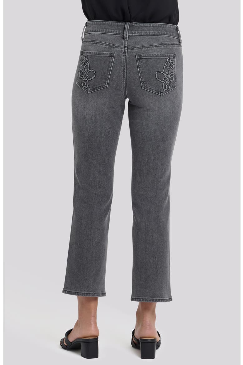 Marilyn Floral Pocket Ankle Straight Leg Jeans, Alternate, color, DUSTY ASH