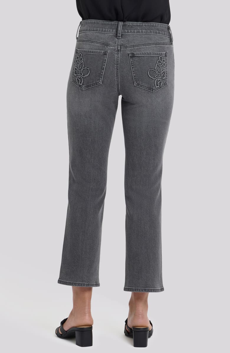 NYDJ Marilyn Floral Pocket Ankle Straight Leg Jeans, Alternate, color, Dusty Ash