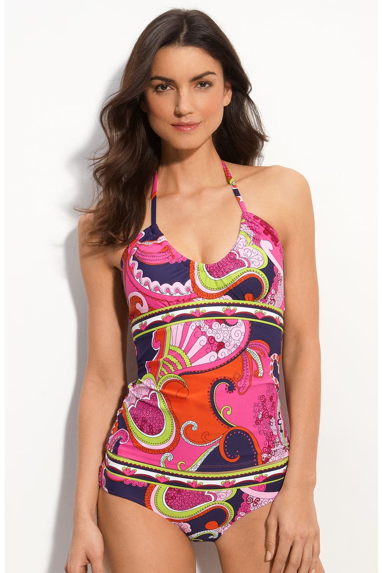 'French Riviera' Halter Tankini Top, Main, color, PINK