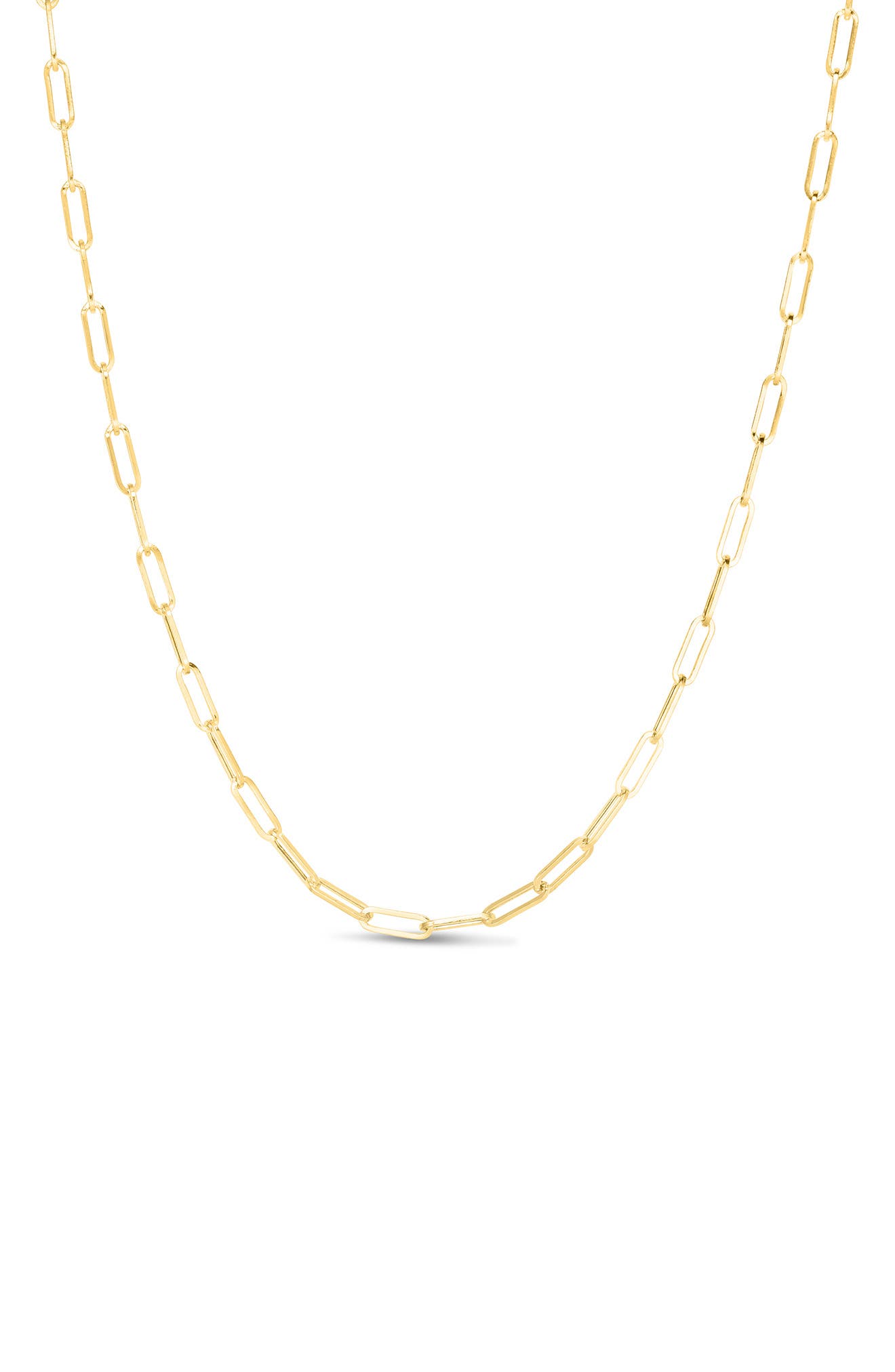 Queen Jewels 14K Gold Paper Clip Chain Necklace