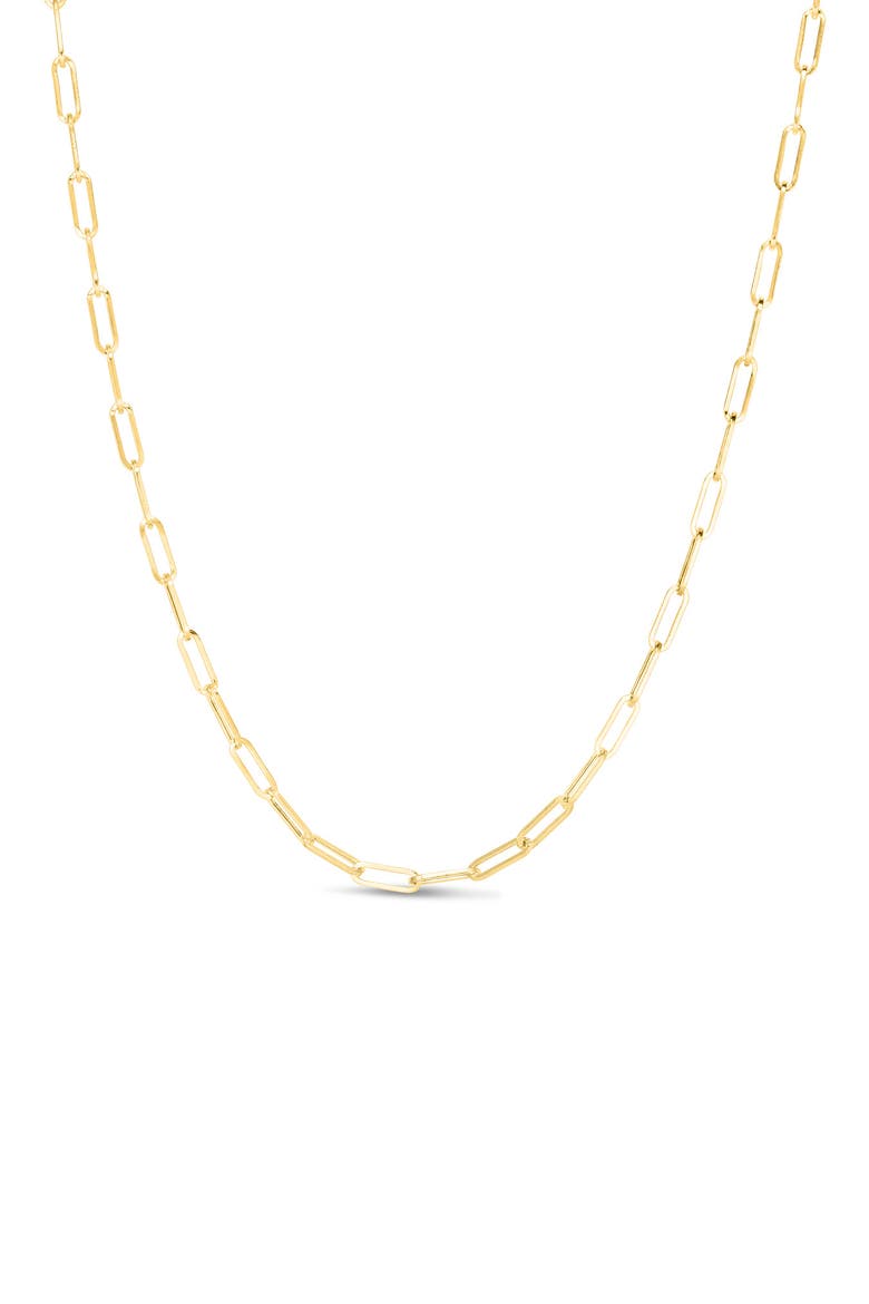 14K Gold Paper Clip Chain Necklace, Main, color, GOLD