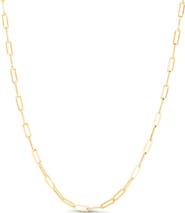 Queen Jewels 14K Gold Paper Clip Chain Necklace