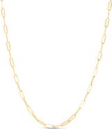 Queen Jewels 14K Gold Paper Clip Chain Necklace