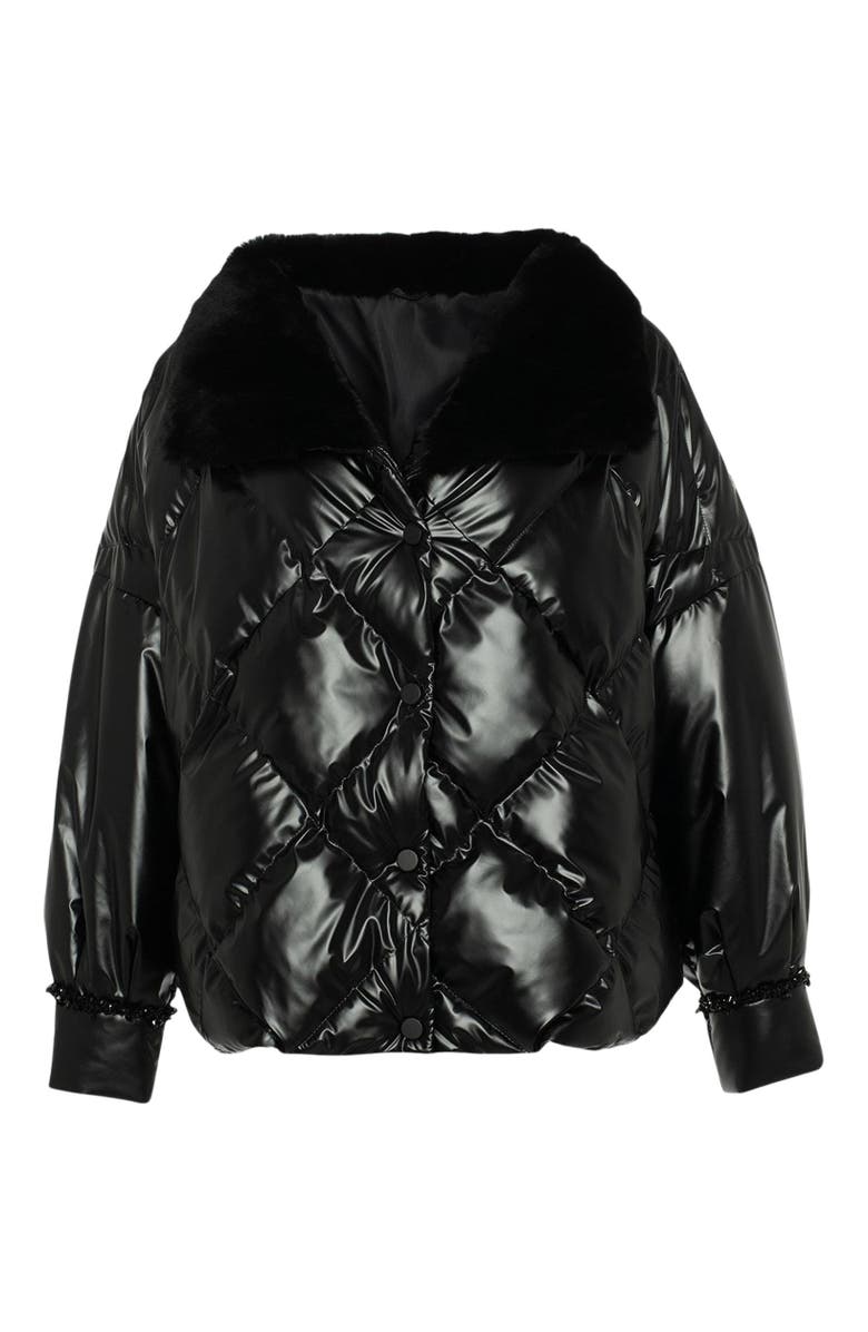 GORSKI Quilted Jacket With Shearling Lamb, Alternate, color, Black