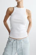 DL1961 High Neck Stretch Cotton Rib Tank
