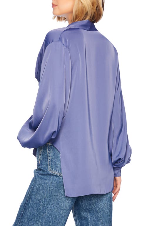 Susana Monaco Tie Hem Matte Satin Top In Mediterranean