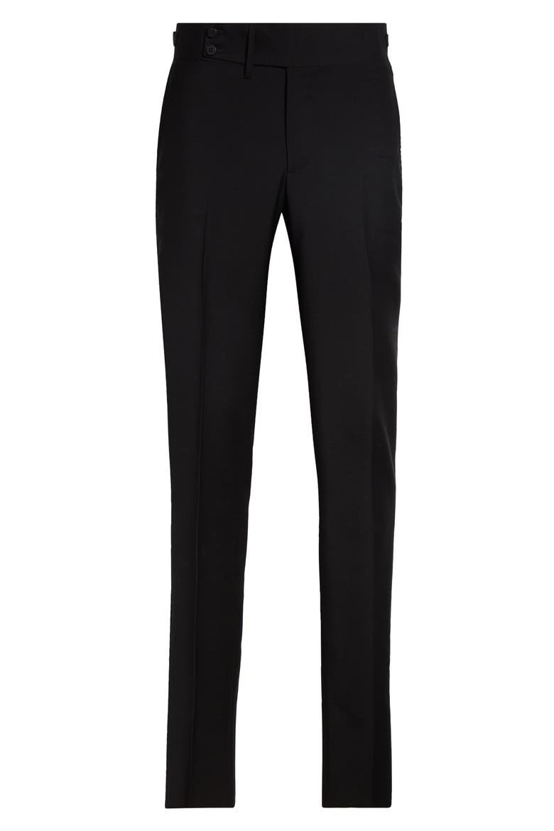 Unito Wool & Mohair Slim Leg Pants, Alternate, color, NERO 990