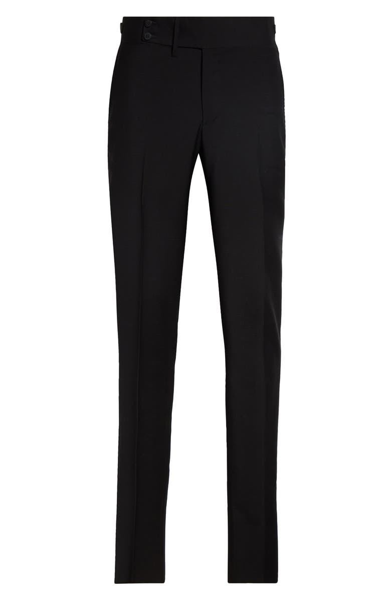 ISAIA Unito Wool 
Mohair Slim Leg Pants, Main, color, Nero 990