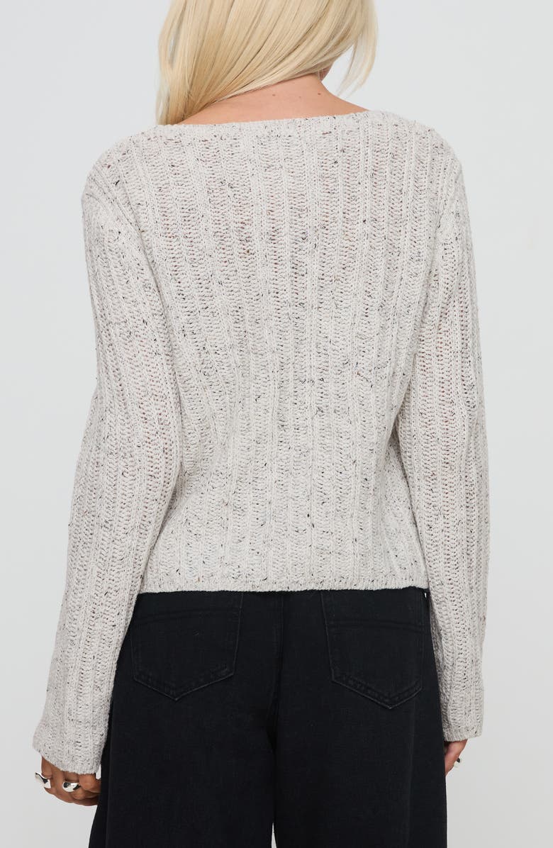 Princess Polly Lneker Split Front Sweater, Alternate, color, Grey