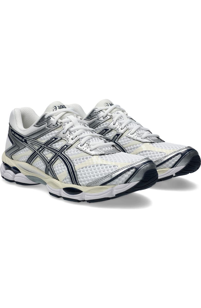 ASICS<sup>®</sup> Gender Inclusive GEL-CUMULUS<sup>®</sup> 16 Sneaker, Main, color, White/ Midnight