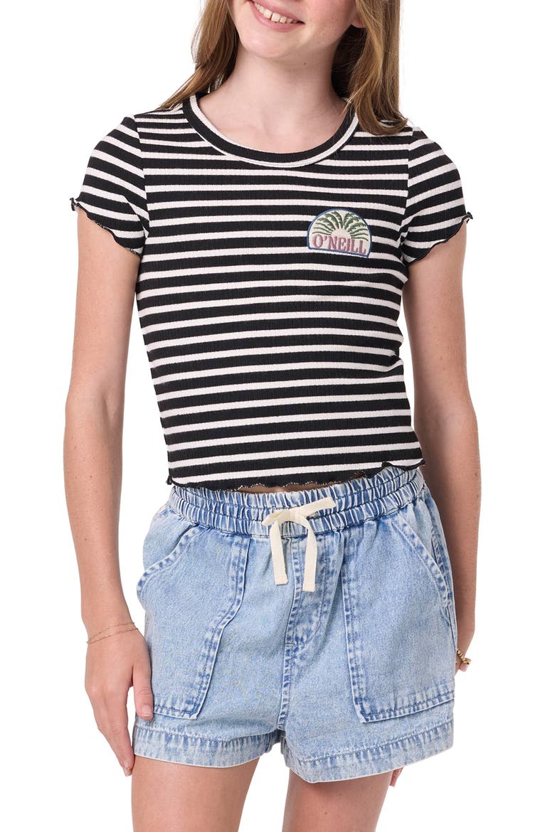 Kids' Merrit Stripe T-Shirt, Alternate, color, BLACK