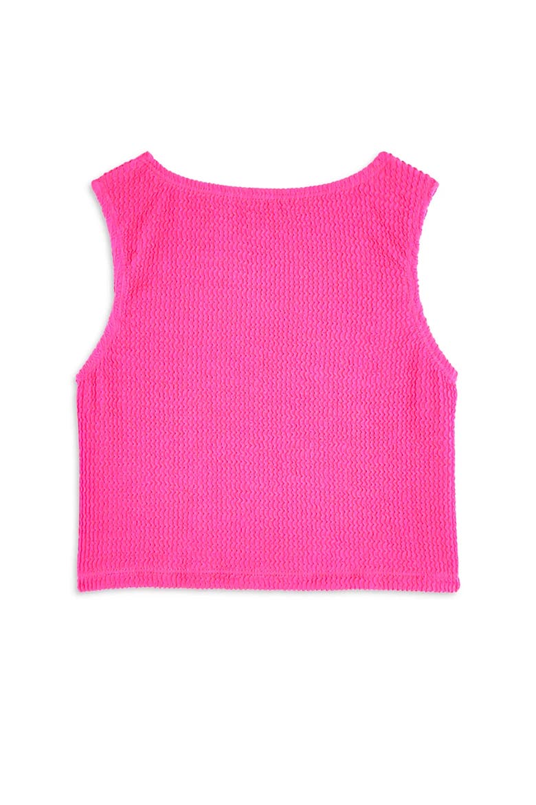 Crinkle Cropped Tank Top, Alternate, color, Fuchsia